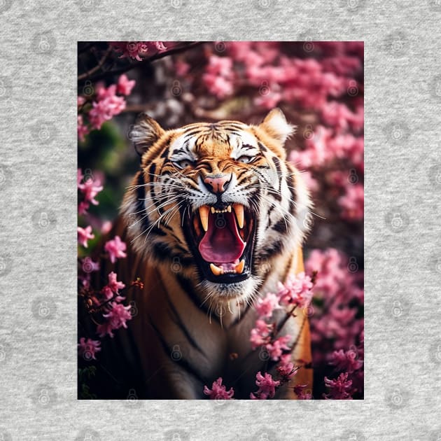 Floral Tiger roar 3 by Shibuz4.art